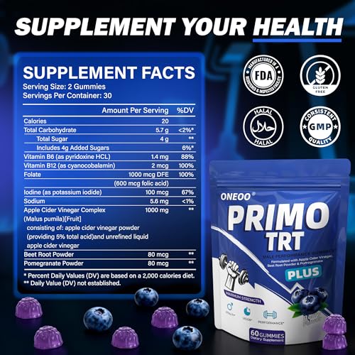Oneoo Primo TRT Gummies — Maximum Strength Energy for Men — image 3