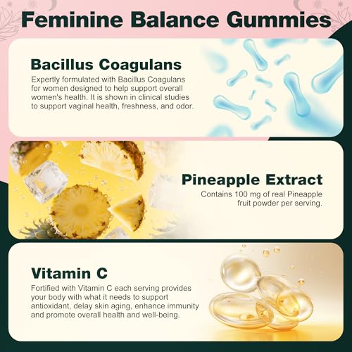 Oneoo Feminine Balance Gummies — Pineapple (60ct, Sugar-Free) — image 5