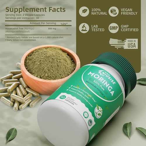 Oneoo Organic Moringa Capsules 800mg — Green Superfood — image 3