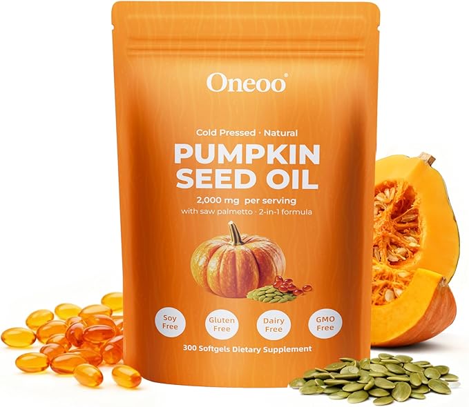 Oneoo Pumpkin Seed Oil 2000mg + Saw Palmetto (300 Softgels) — main image