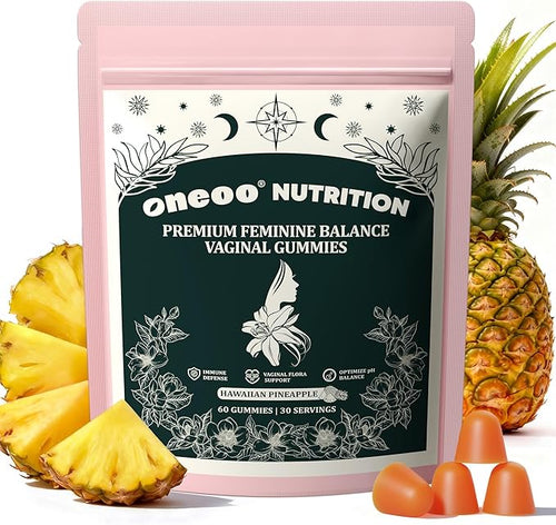 Oneoo Feminine Balance Gummies — Pineapple (60ct, Sugar-Free) — main image
